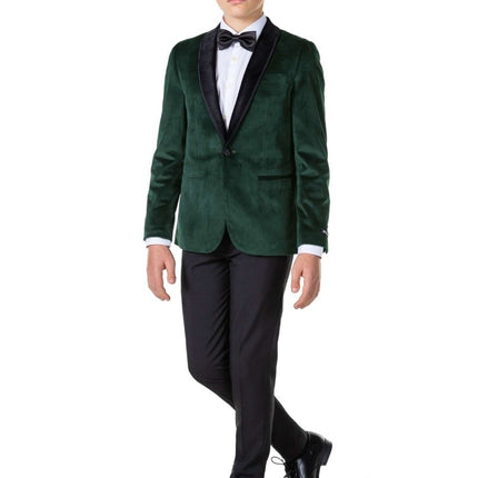 Donkergroen Velvet Blazer Jongen Tiener OppoSuits van OppoSuits koop je bij Partywinkel