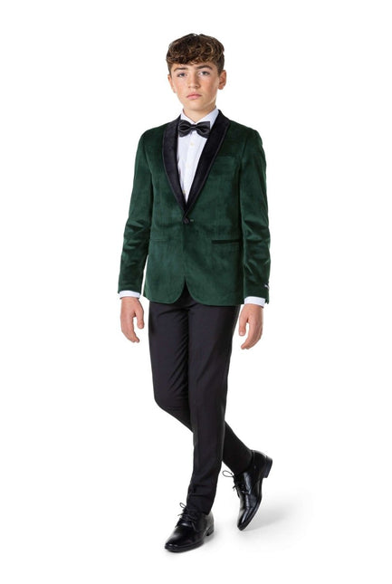 Donkergroen Velvet Blazer Jongen Tiener OppoSuits van OppoSuits koop je bij Partywinkel