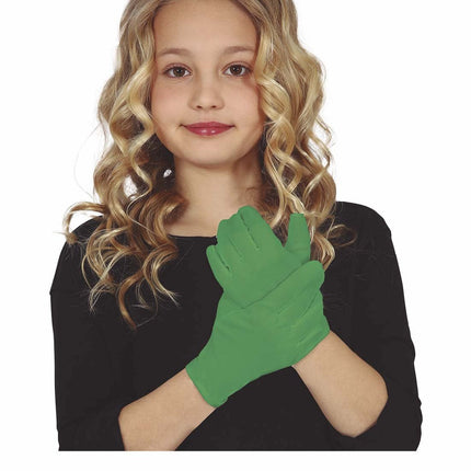 Donkergroene Handschoenen Kind 17cm van Fiestas Guirca koop je bij Partywinkel