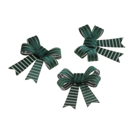 Donkergroene Strik Gestreept 12,7cm 3st van CHAKS koop je bij Partywinkel