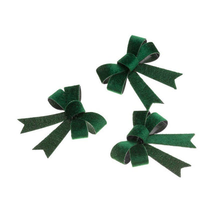 Donkergroene Strik Velvet 12,7cm 3st van CHAKS koop je bij Partywinkel