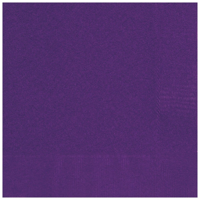 Donkerpaarse Servetten 24cm 20st van Unique koop je bij Partywinkel