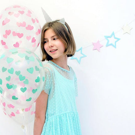 Doorzichtige Ballonnen Lichtroze Hartjes van Partydeco koop je bij Partywinkel