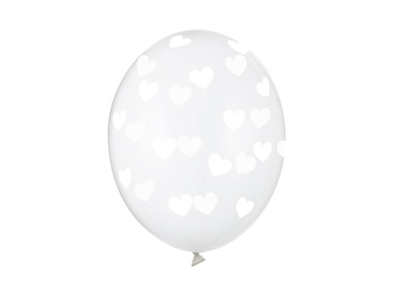 Doorzichtige Ballonnen Witte Hartjes van Partydeco koop je bij Partywinkel