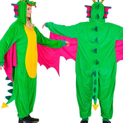 Draak Pluche Jumpsuit met Kap en Masker van Widmann koop je bij Partywinkel