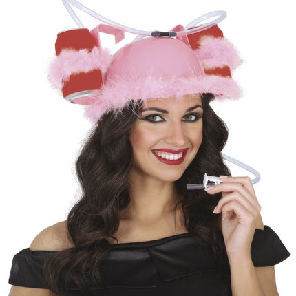 Drankhelm Roze Veren van Fiestas Guirca koop je bij Partywinkel