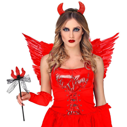 Duivel Accessoireset Haarband En Vork 2 delig van Widmann koop je bij Partywinkel