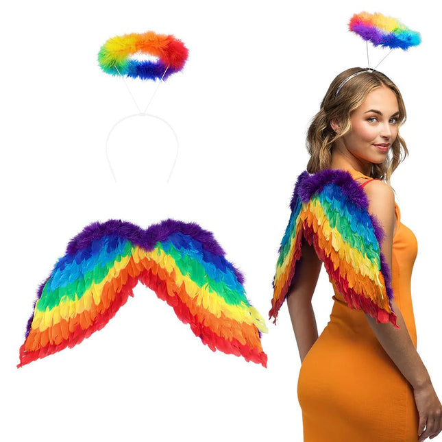 Engel Accessoireset Regenboog 2 delig van Boland koop je bij Partywinkel