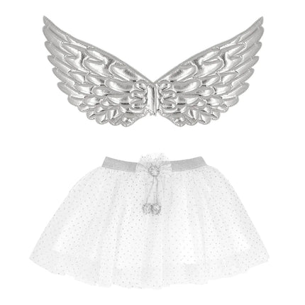 Engel Accessoireset Wit Zilver Meisje van Boland koop je bij Partywinkel