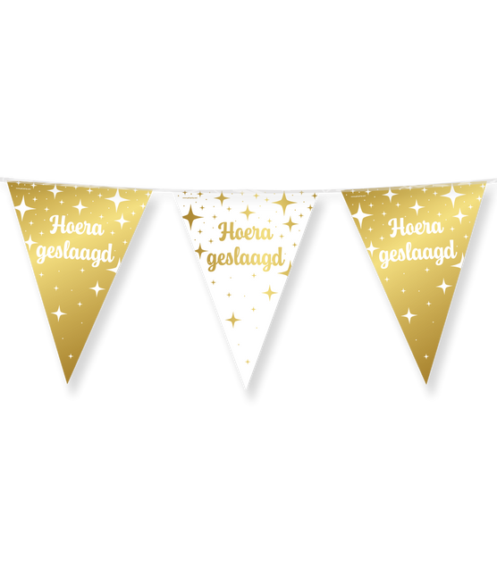 Fancy party Vlaggenlijn folie - Geslaagd