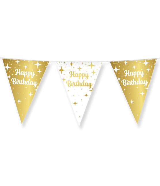 Fancy party Vlaggenlijn folie - Happy birthday