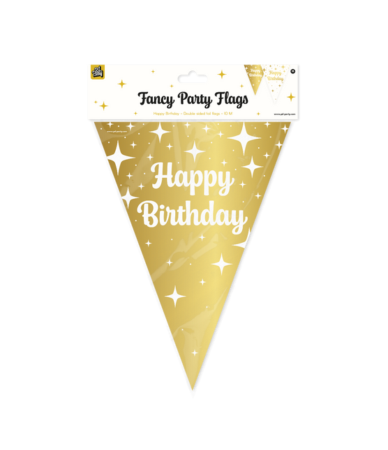 Fancy party Vlaggenlijn folie - Happy birthday