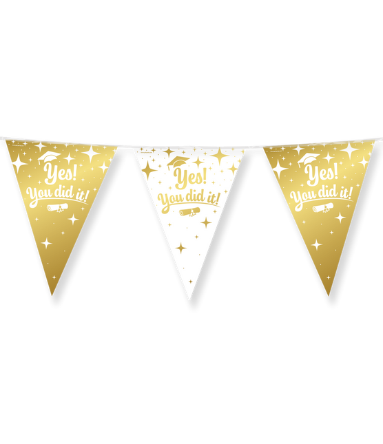 Fancy party Vlaggenlijn folie - You did it!