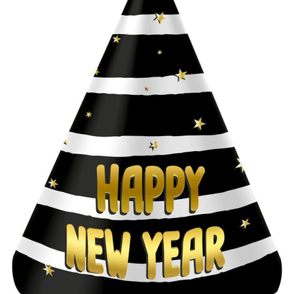 Feesthoedjes Happy New Year 10cm 6st van Folat koop je bij Partywinkel