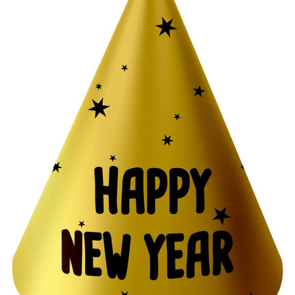 Feesthoedjes Happy New Year 10cm 6st van Folat koop je bij Partywinkel