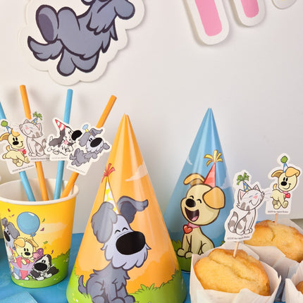Feesthoedjes Woezel & Pip 18cm 6 stuks