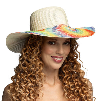 Festival Hoed Regenboog Tie Dye van Boland koop je bij Partywinkel