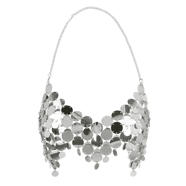 Festival Top Zilver Dames Pailletten van Boland koop je bij Partywinkel