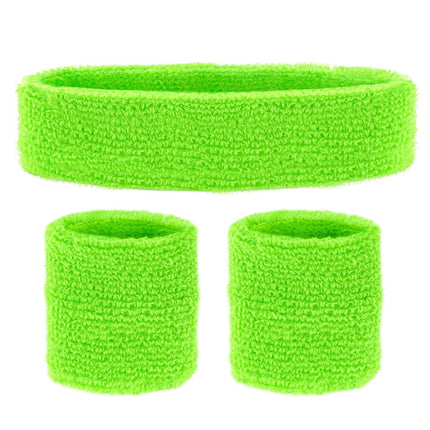 Neon Groene Zweetbandjes 2 delig