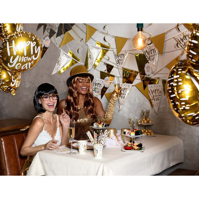 Happy New Year Helium Ballon Leeg 45cm