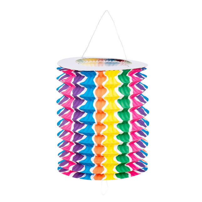Regenboog Lampionnen Trek 16cm 12st