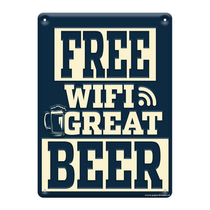 Metalen Bord Free Wifi