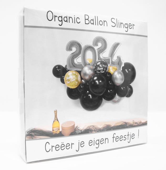 Ballonnen DIY Balloon Kit Organic Silver New Year