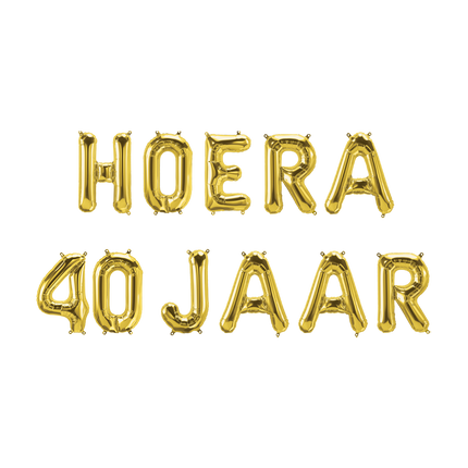 Gouden Ballonnen Set 40 Jaar Hoera 1,9m