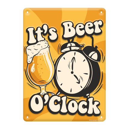 Metalen Bord Beer O'Clock