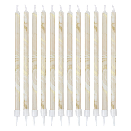 Kaarsen Marmer 18cm 12st