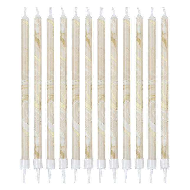 Kaarsen Marmer 18cm 12st