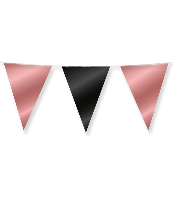 Rose Goud Zwarte Slinger Metallic 10m