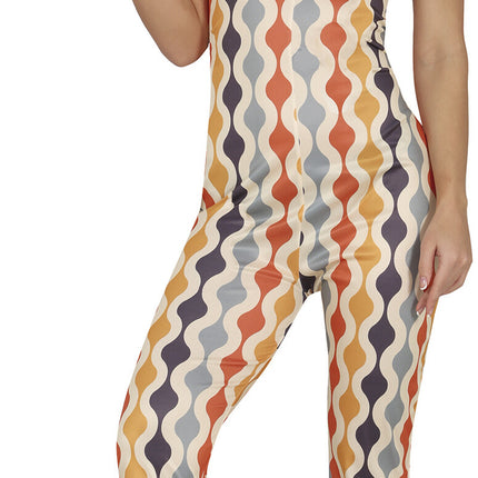 Disco 70S Jumpsuit Gekleurd Dames