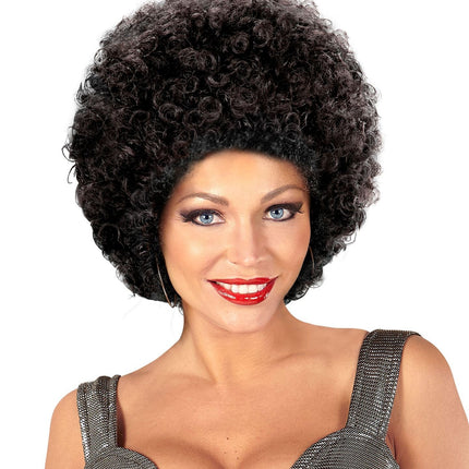 Zwarte Pruik Afro Unisex