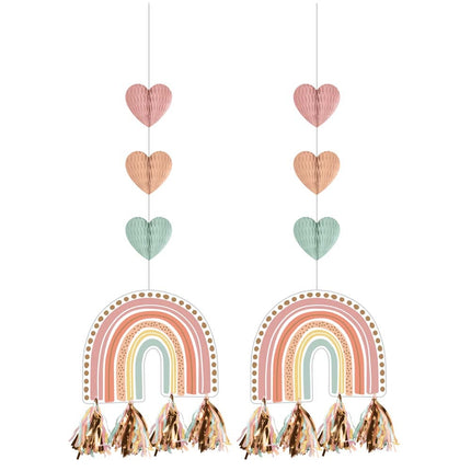 Hangdecoratie Regenboog 91cm 2st