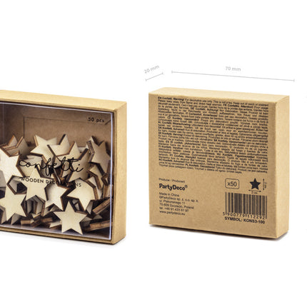 Tafeldecoratie Sterren Hout 2cm 50st