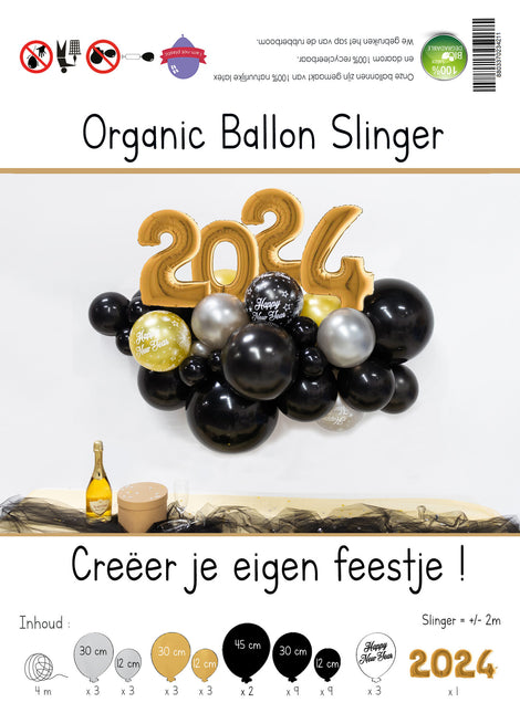 Ballonnen DIY Balloon Kit Organic Gold New Year