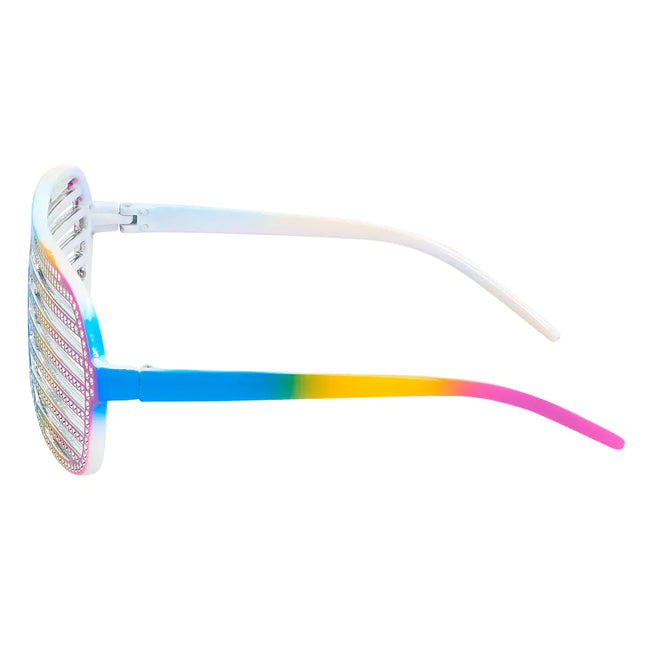 Regenboog Bril Gesptreept Glitters