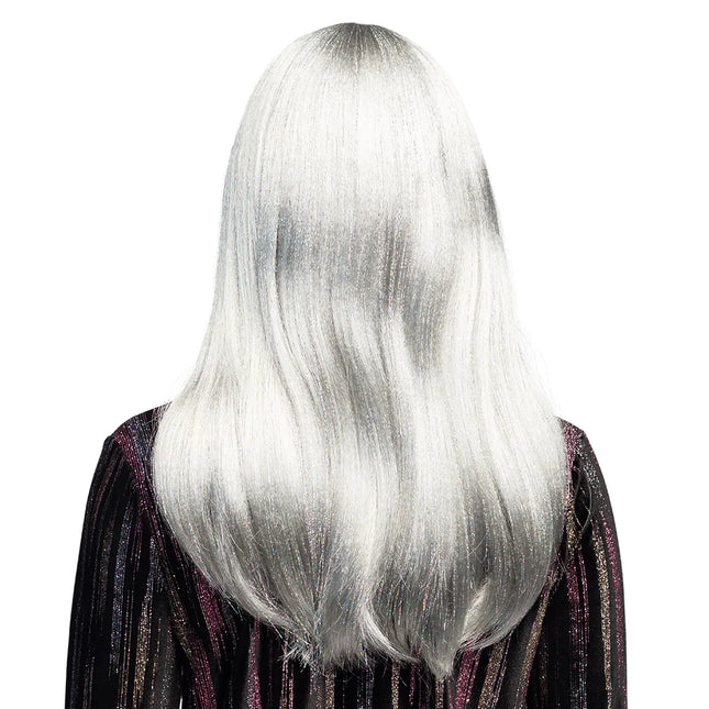 Grijze Pruik Glitter