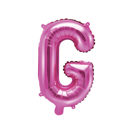 Folie Ballon Letter G Roze Leeg 35cm