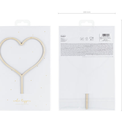 Houten Hart Caketopper 23cm