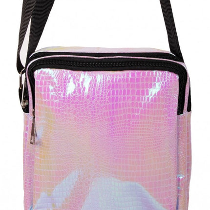 Handtasje Slangeleer Print Paars