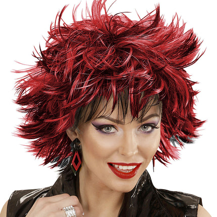 Zwart Rode Pruik