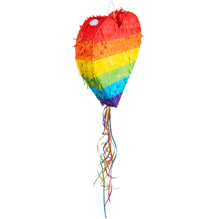 Regenboog Pinata Hart 37cm