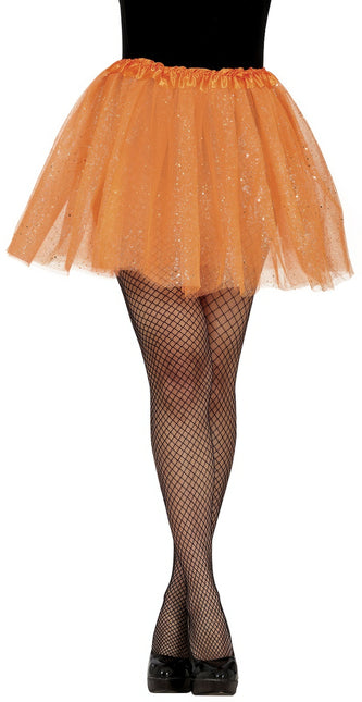 Oranje Tutu Dames Glitter 40cm