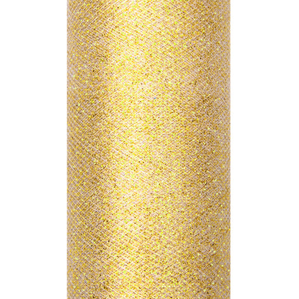Gouden Tule Rol Glitter 15cm 9m