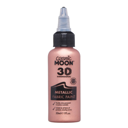 Cosmic Moon Metallic Fabric Paint Rose Gold 30ml