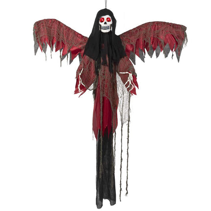 Halloween Pop Vliegend Skelet Rood 198cm