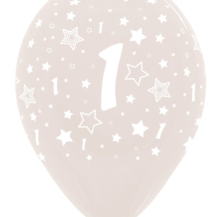 Ballonnen Number 1 Crystal Clear 30cm 25st