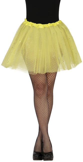 Gele Tutu Dames Glitter 40cm